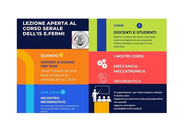 Nuovo incontro per la presentazione per i corsi serali